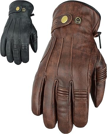Mens Motorcycle Leather Gloves - Touring Motorbike Gloves